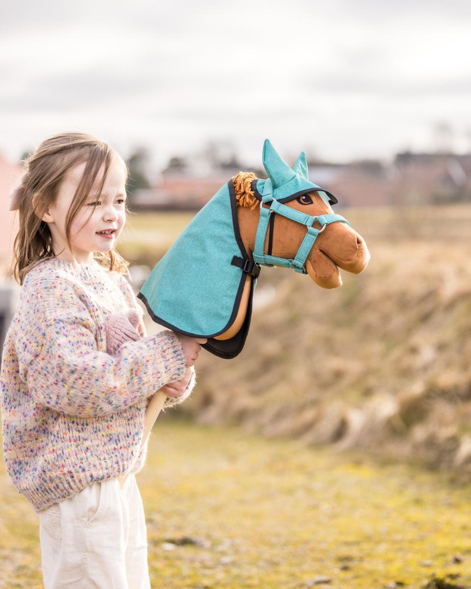 My Hobby Horse Decke & Fliegenhaube, Blauer Glitzer