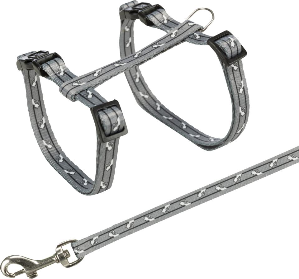 Trixie cat harness (10 mm webbing) with line