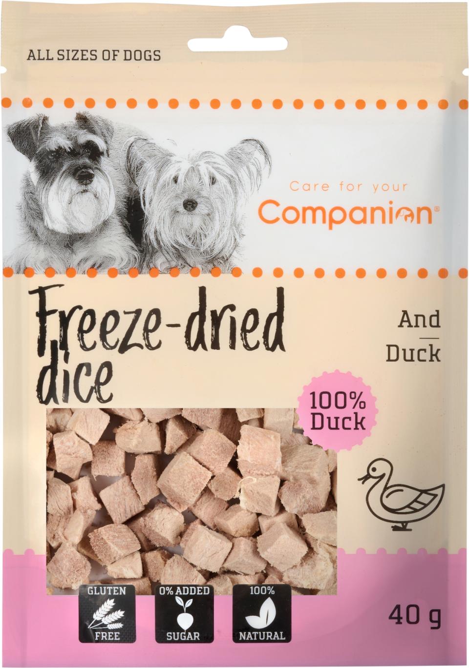 Companion freeze-dried dice - duck