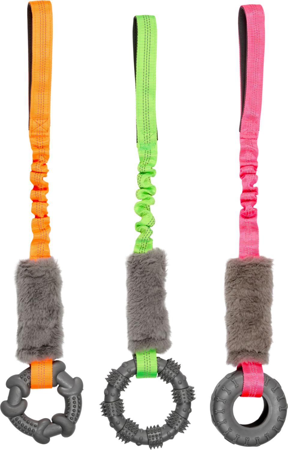Companion bungee tug toy with TPR ring, assorted
