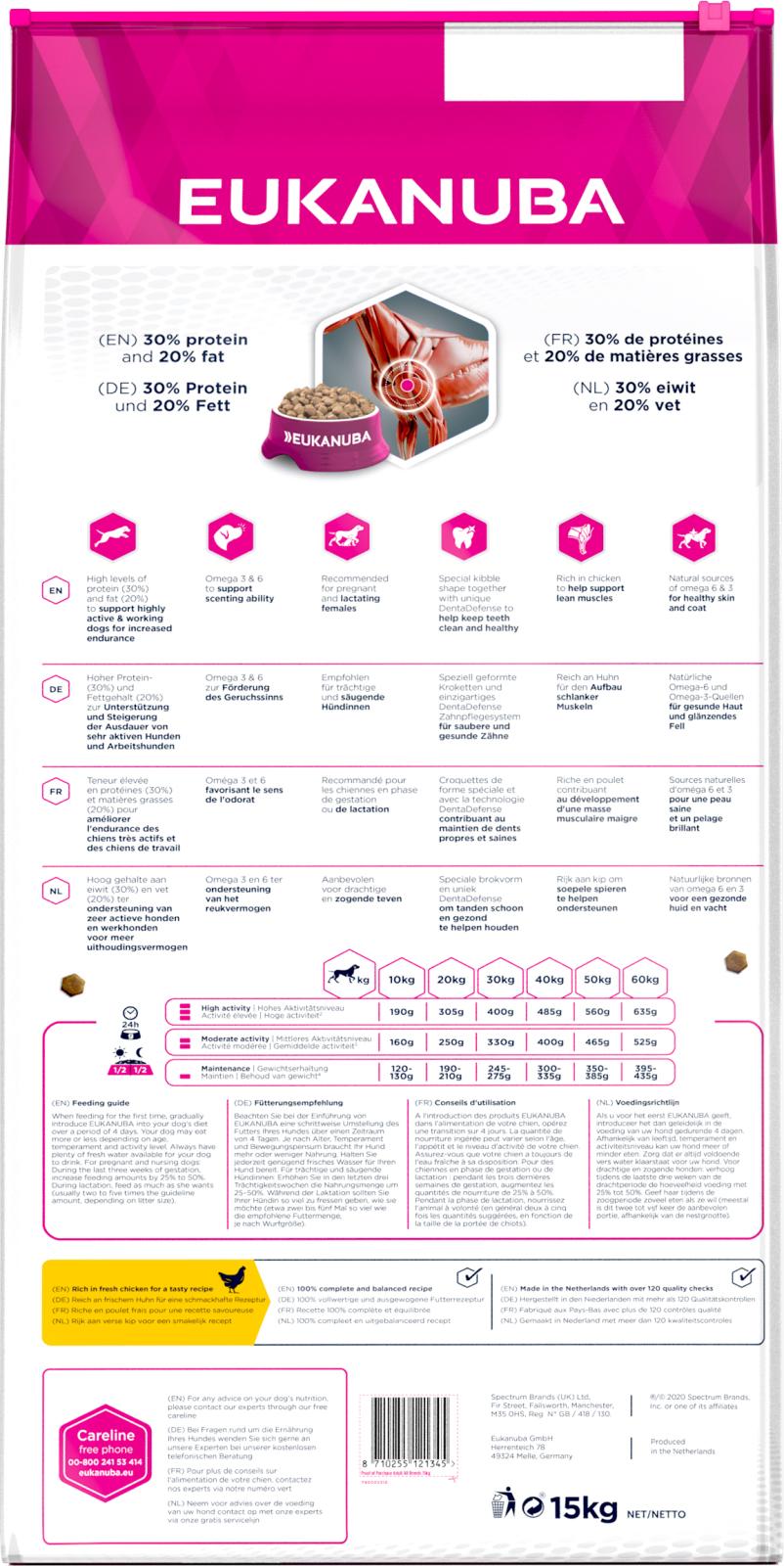 EUKANUBA DailyCare Adult, Working & Endurance