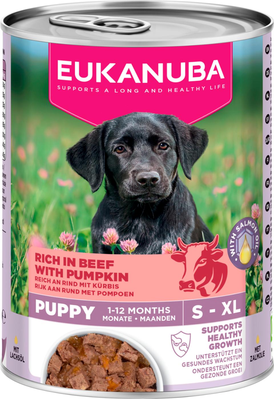 Eukanuba Puppy hundevådfoder, oksekød med græskar