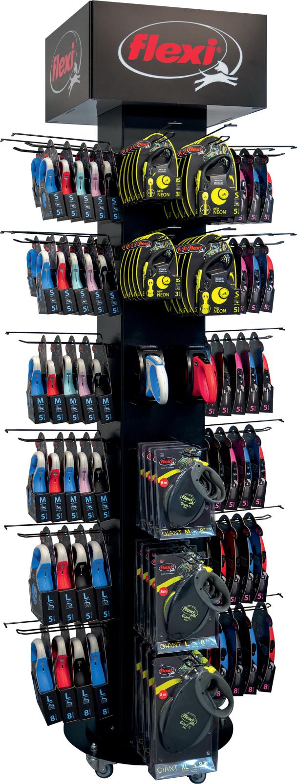 Flexi 4-sided floor display with tester