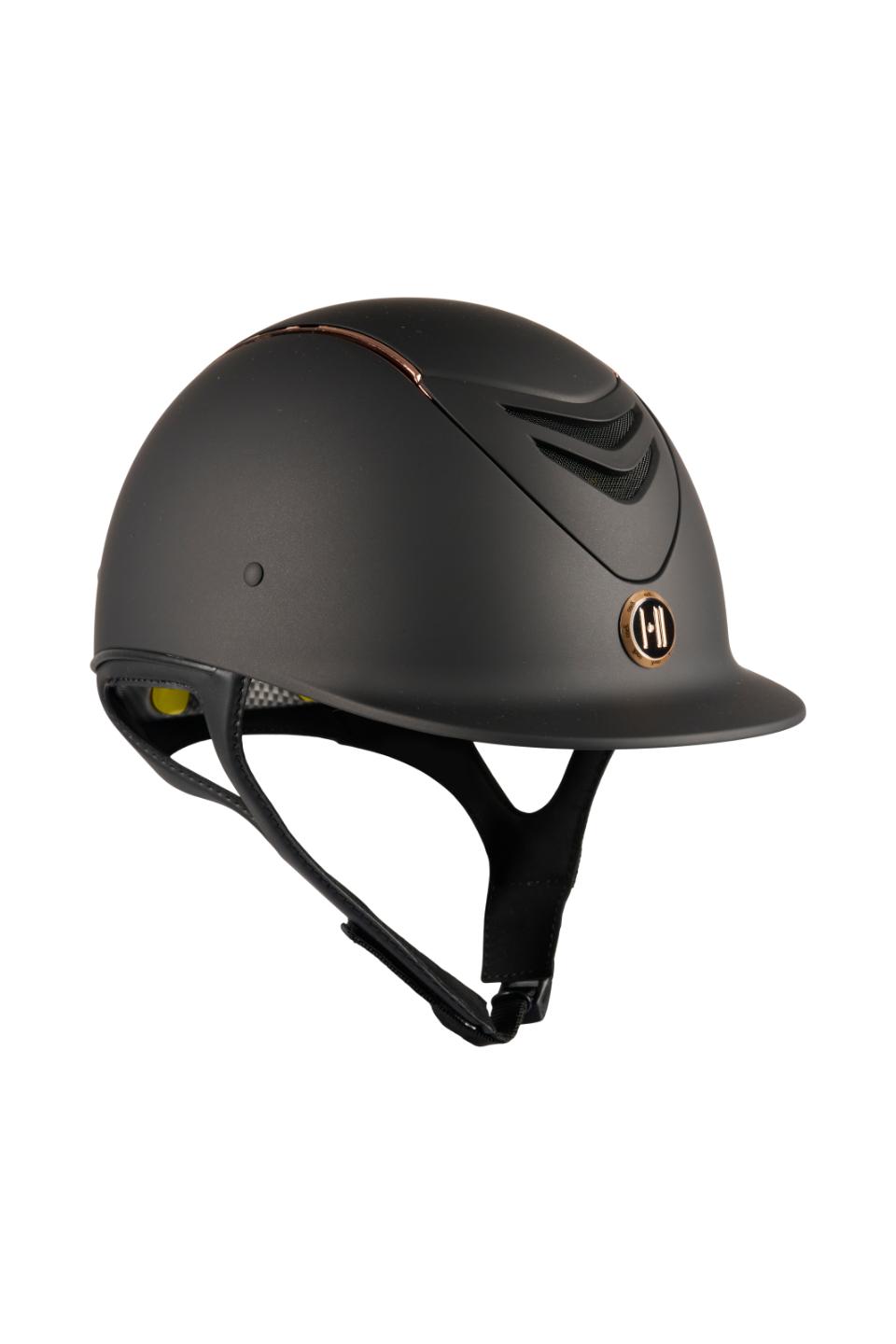 One K MIPS Defender Reithelm - mattes Oberteil, rosegoldenes Pipe