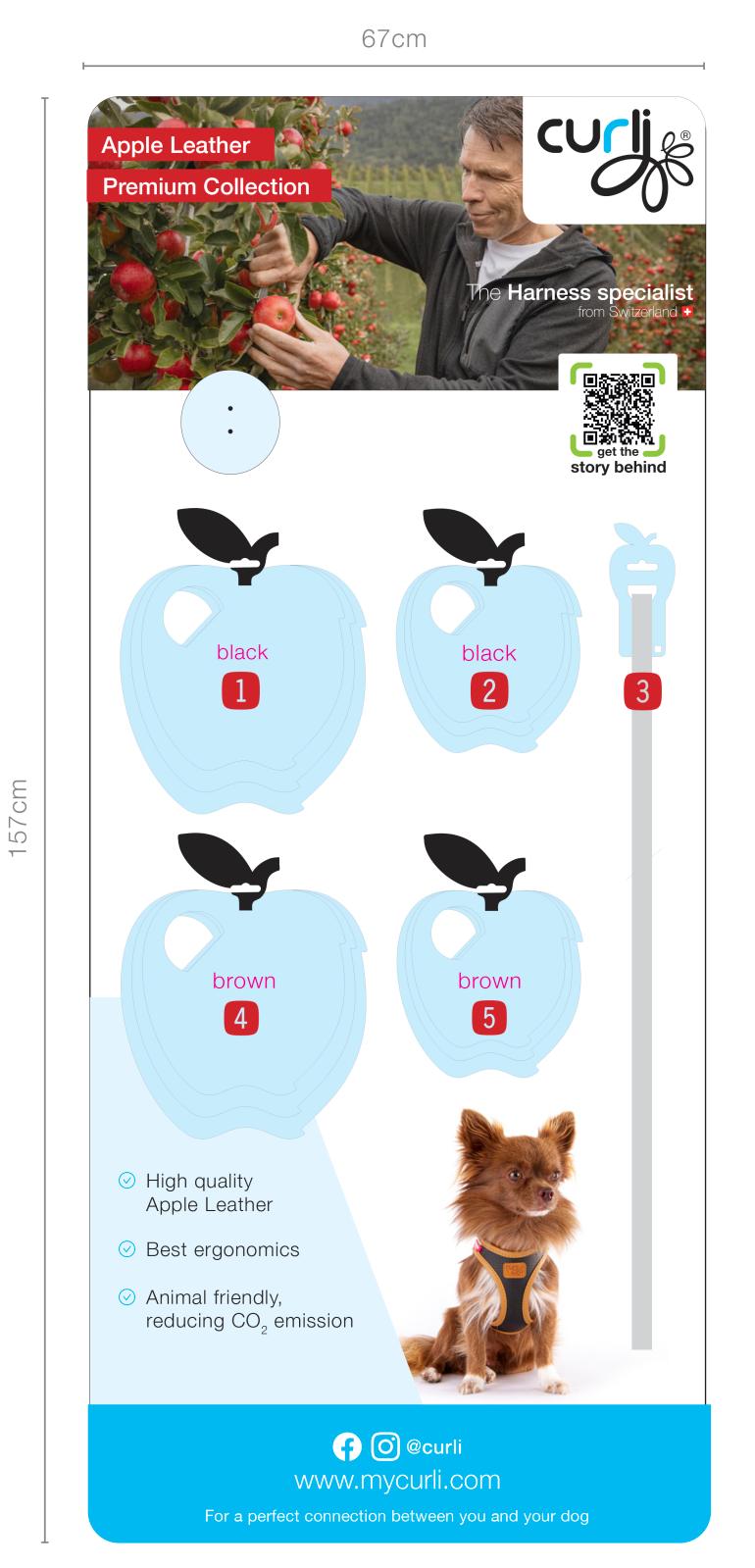 Curli Vegan æblelæder Display m/20 artikler