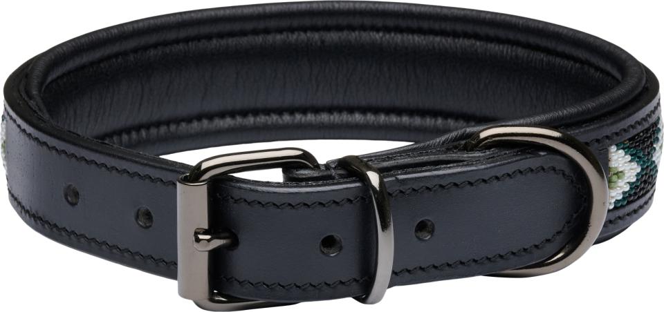 CATAGO Viben leather dog collar, pearl pattern