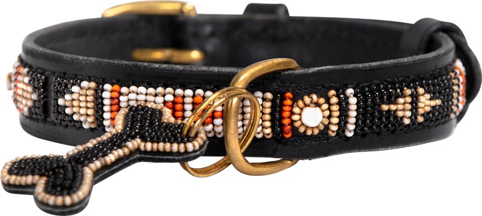 Kampuni håndlavet hundehalsbånd Skinny Swahili antique