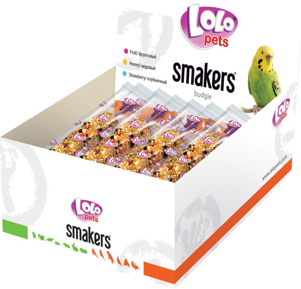 Lolo Pets Smakers box for undulat, jordbær