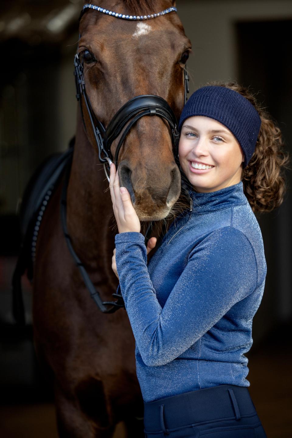 Equipage Vaina glittrigt stickat pannband