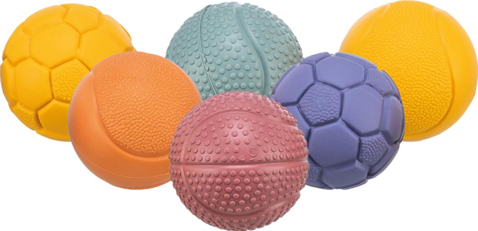 Trixie bold i naturgummi, assort. farver og overflader