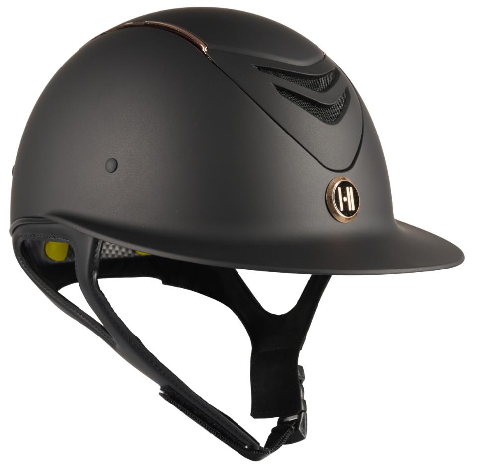 One K MIPS Avance ridhjälm - matt ovansida, pipe i roséguld