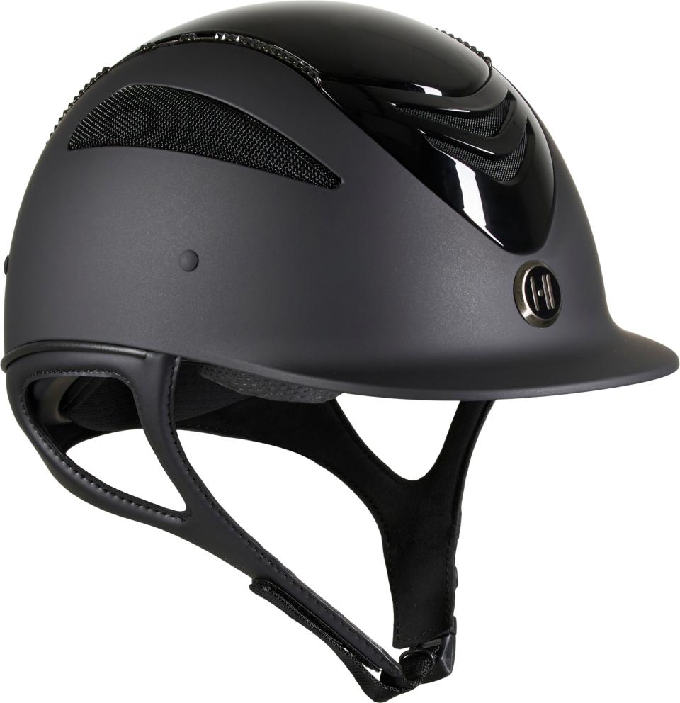 One K Defender Pro riding helmet - glossy top, swarovski pipe