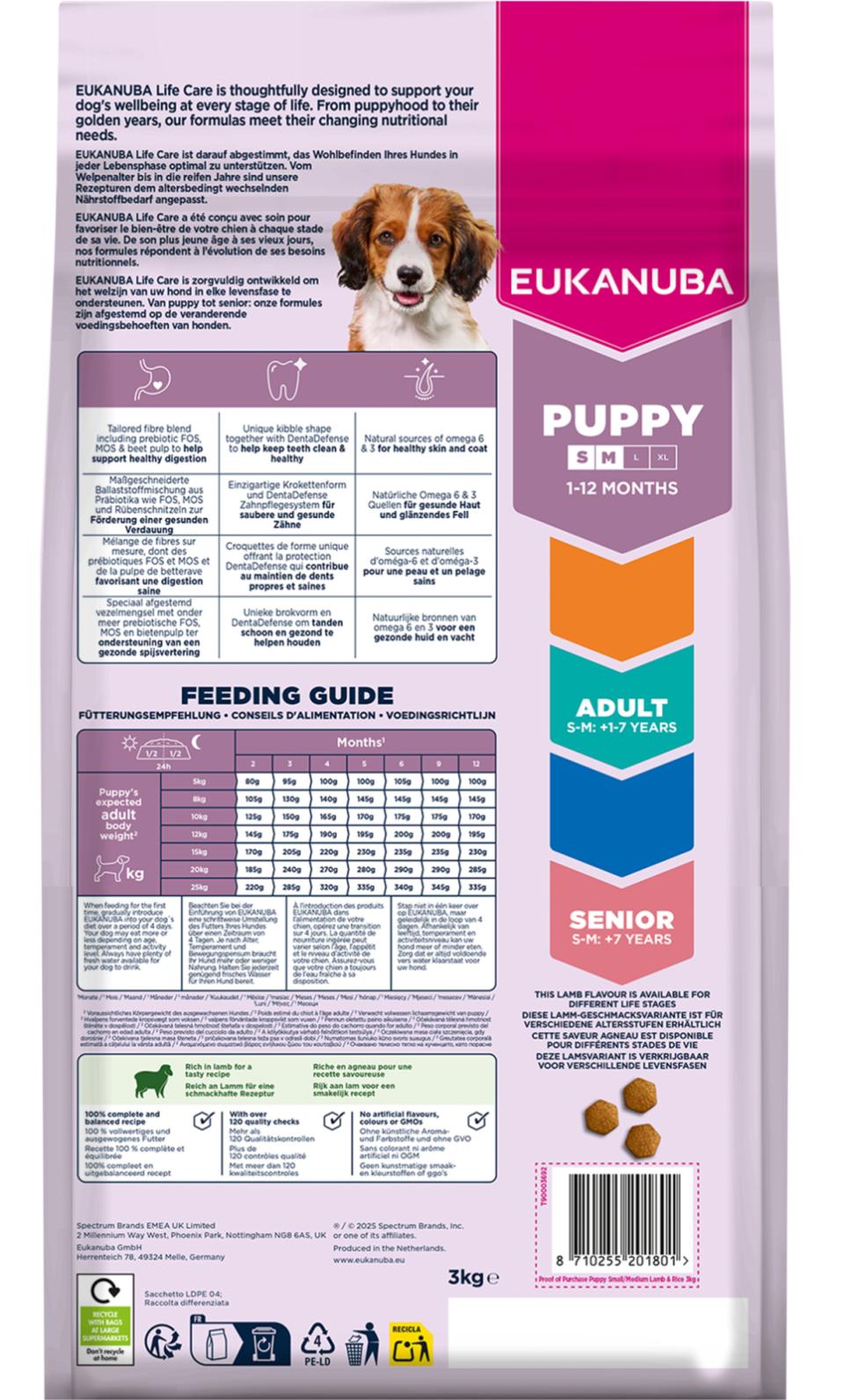 EUKANUBA Puppy Small/Medium Lamm & Ris