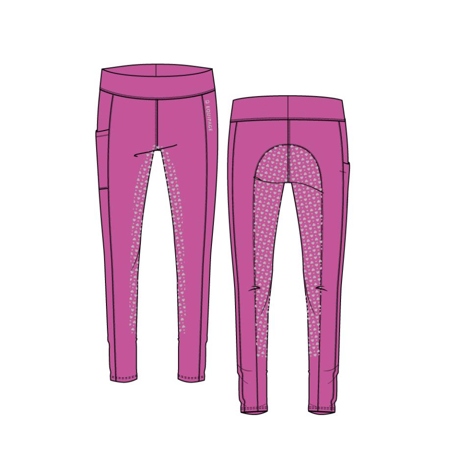 Equipage Molly Heart Glitzer Reitleggings mit vollem Griff