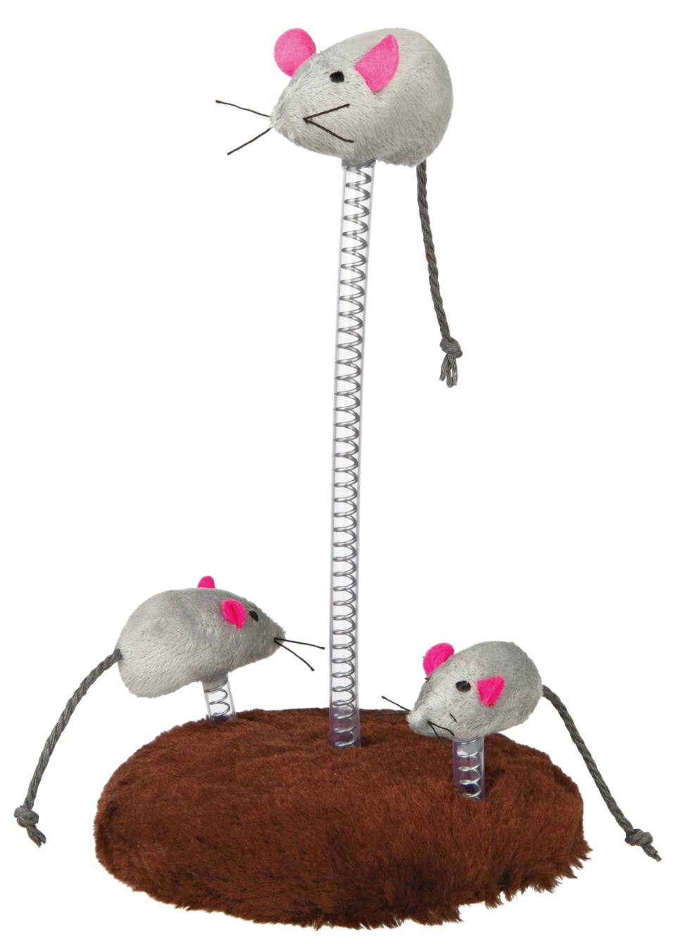 Mouse Family auf Spiralfedern, Plüsch