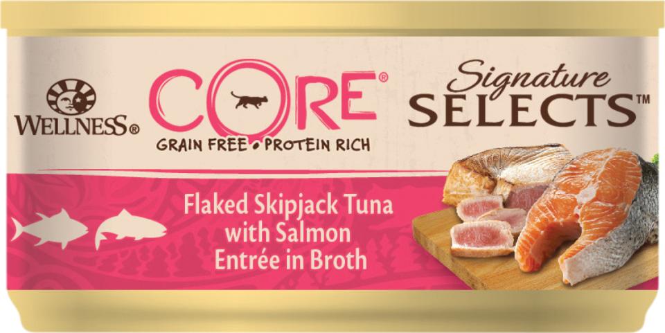 CORE Sig.Selects Flaked Skipjack Tuna with Salmon in Broth