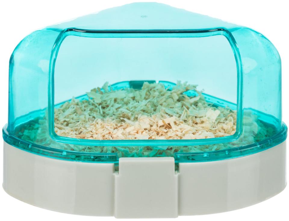 Ecktoilette mit Dach