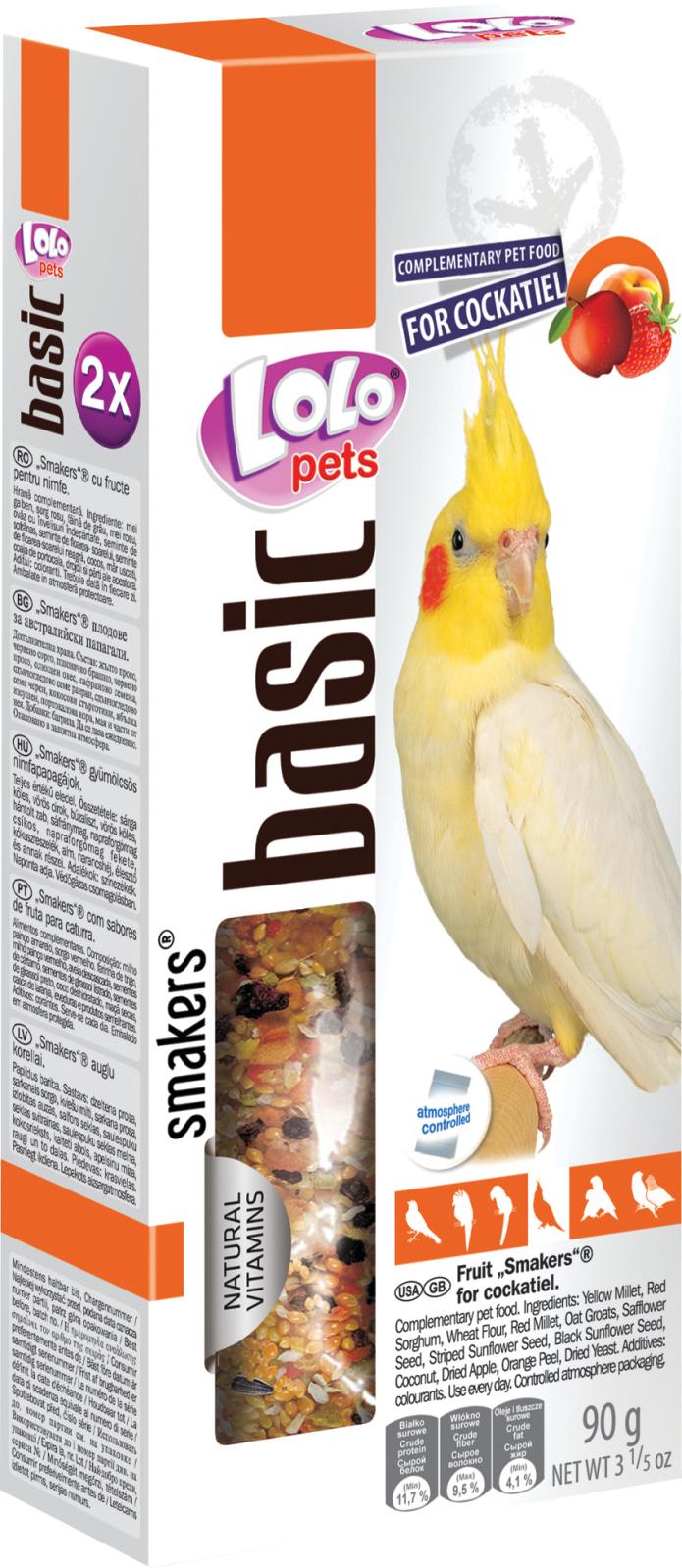 Smakers with fruit, cockatiels