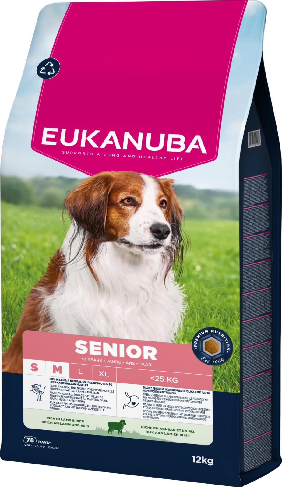 EUKANUBA Senior Small/medium Breed Lamm & Ris
