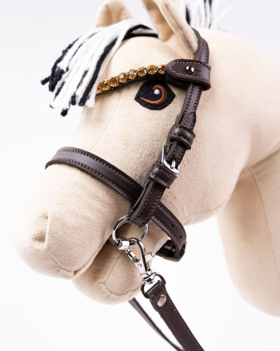 My Hobby Horse Träns brun, med guldstenar