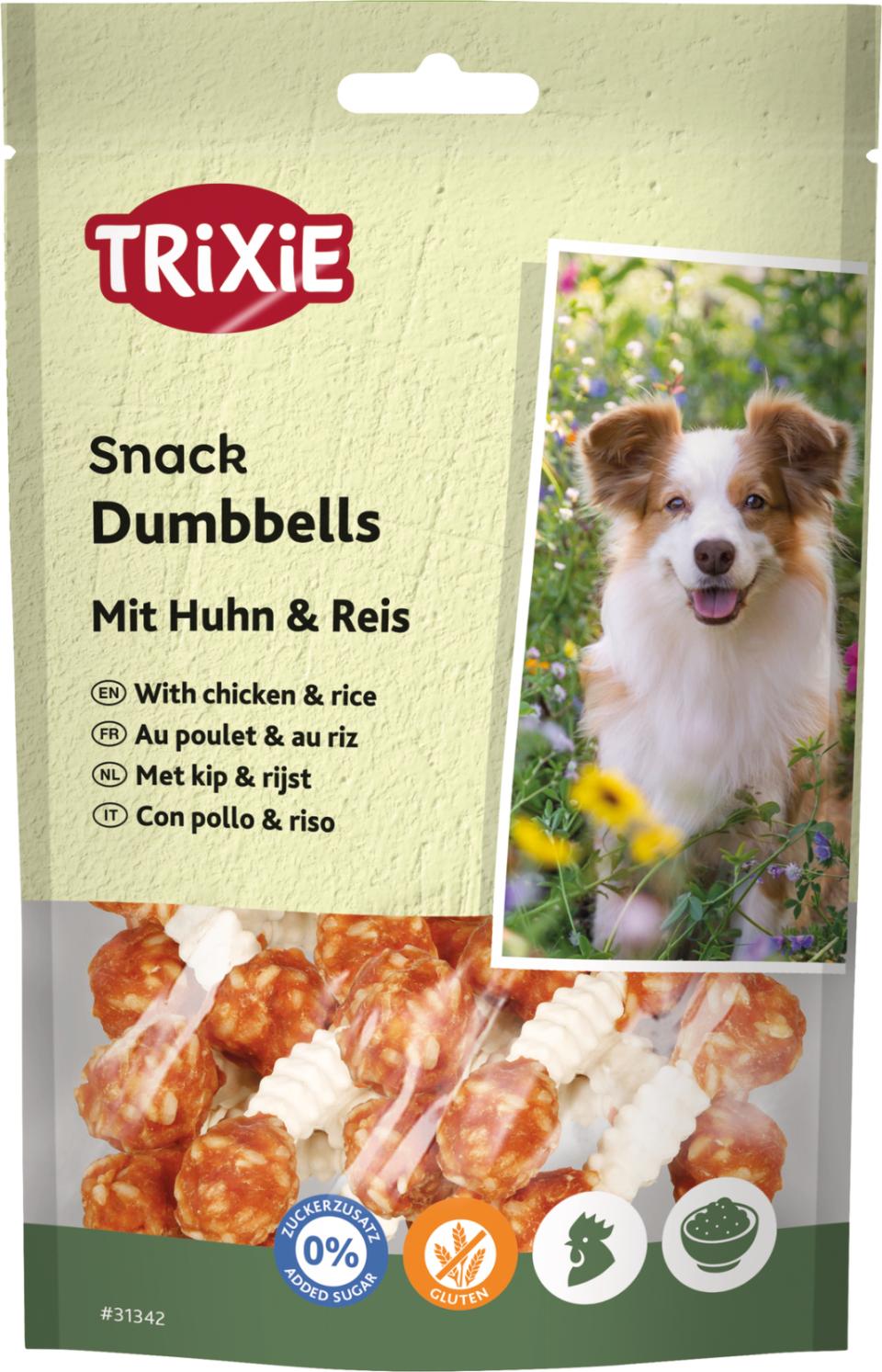 Denta Fun Chicken Chewing Dumbbells, packaged