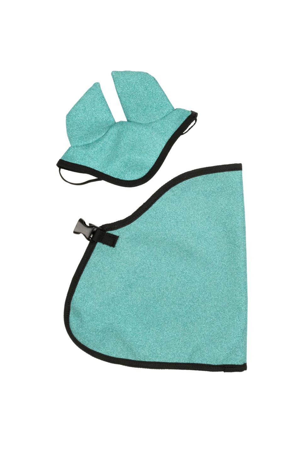 My Hobby Horse Decke & Fliegenhaube, Blauer Glitzer