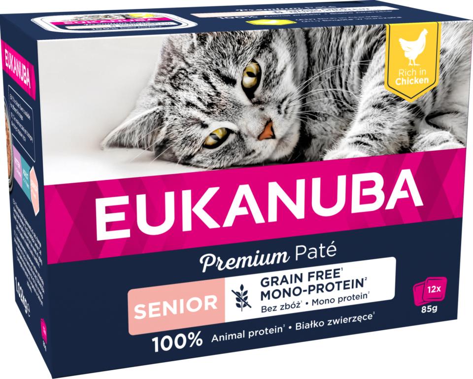 EUKANUBA CAT Senior Pate, rich in chicken