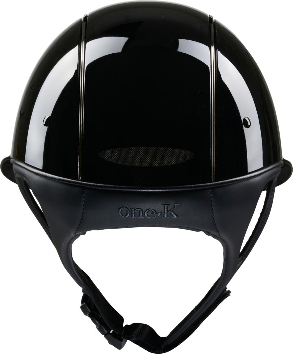 One K Avancé Reithelm - glänzendes Oberteil, Chrom pipe