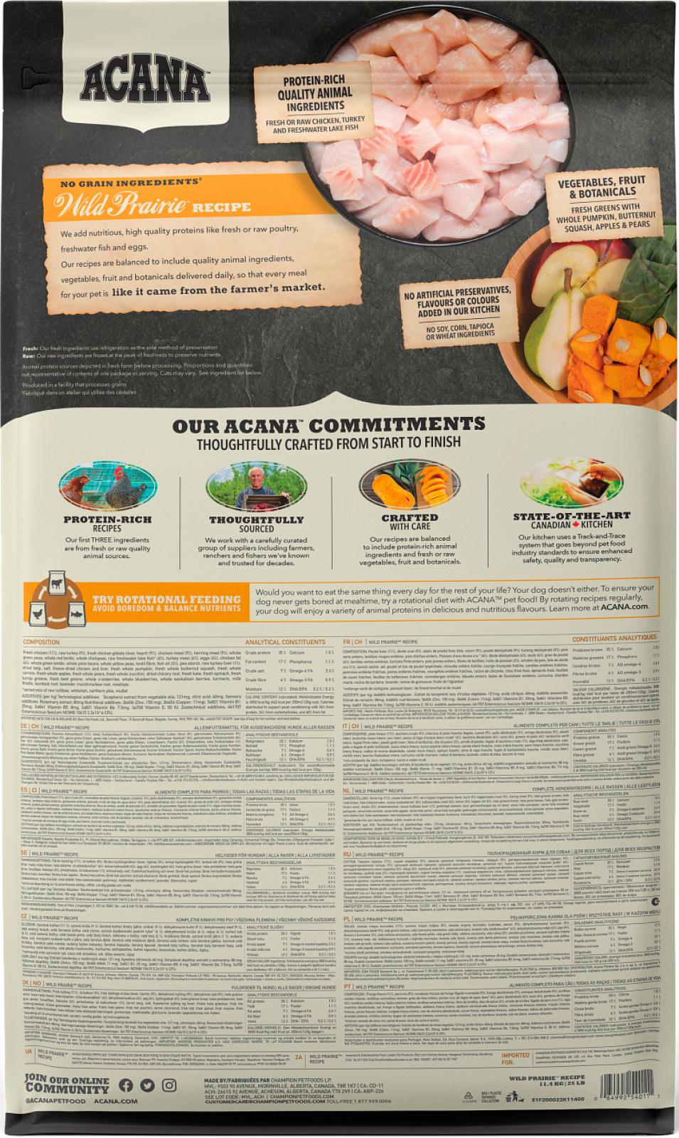 ACANA Highest Protein Dog Wild Prairie (kylling, kalkun og fisk)