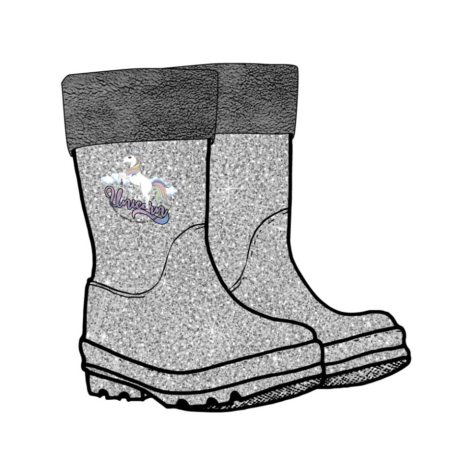 Equipage Light glittriga gummistövlar för barn