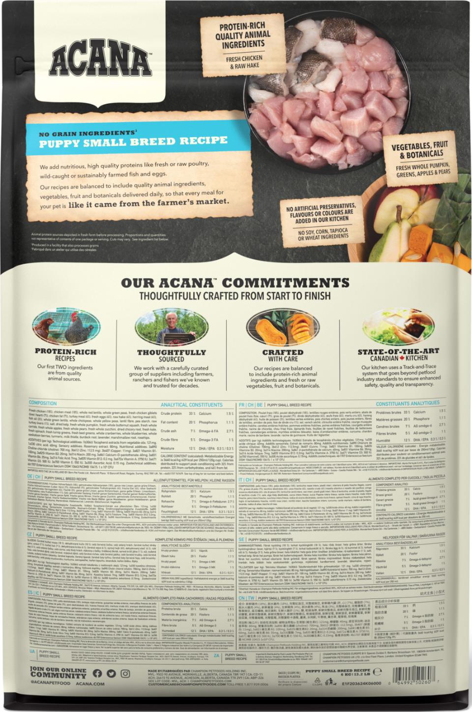 ACANA Dog Range Puppy Small Breed (kylling og fisk)