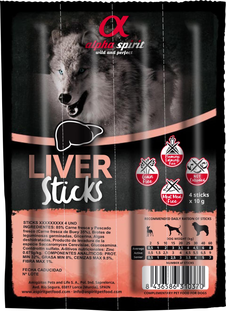 AlphaSpirit Liver Sticks (svinelever)