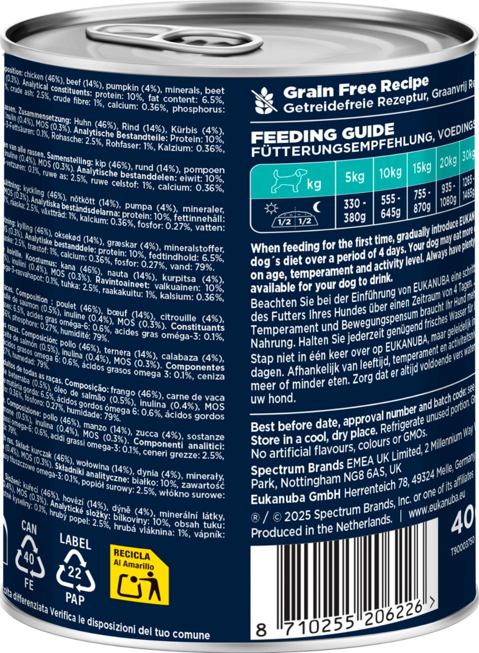 Eukanuba Adult hundevådfoder, oksekød med græskar