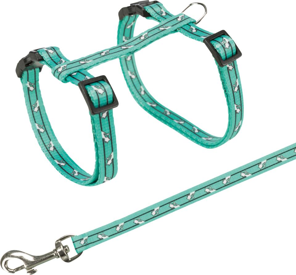 Trixie cat harness (10 mm webbing) with line