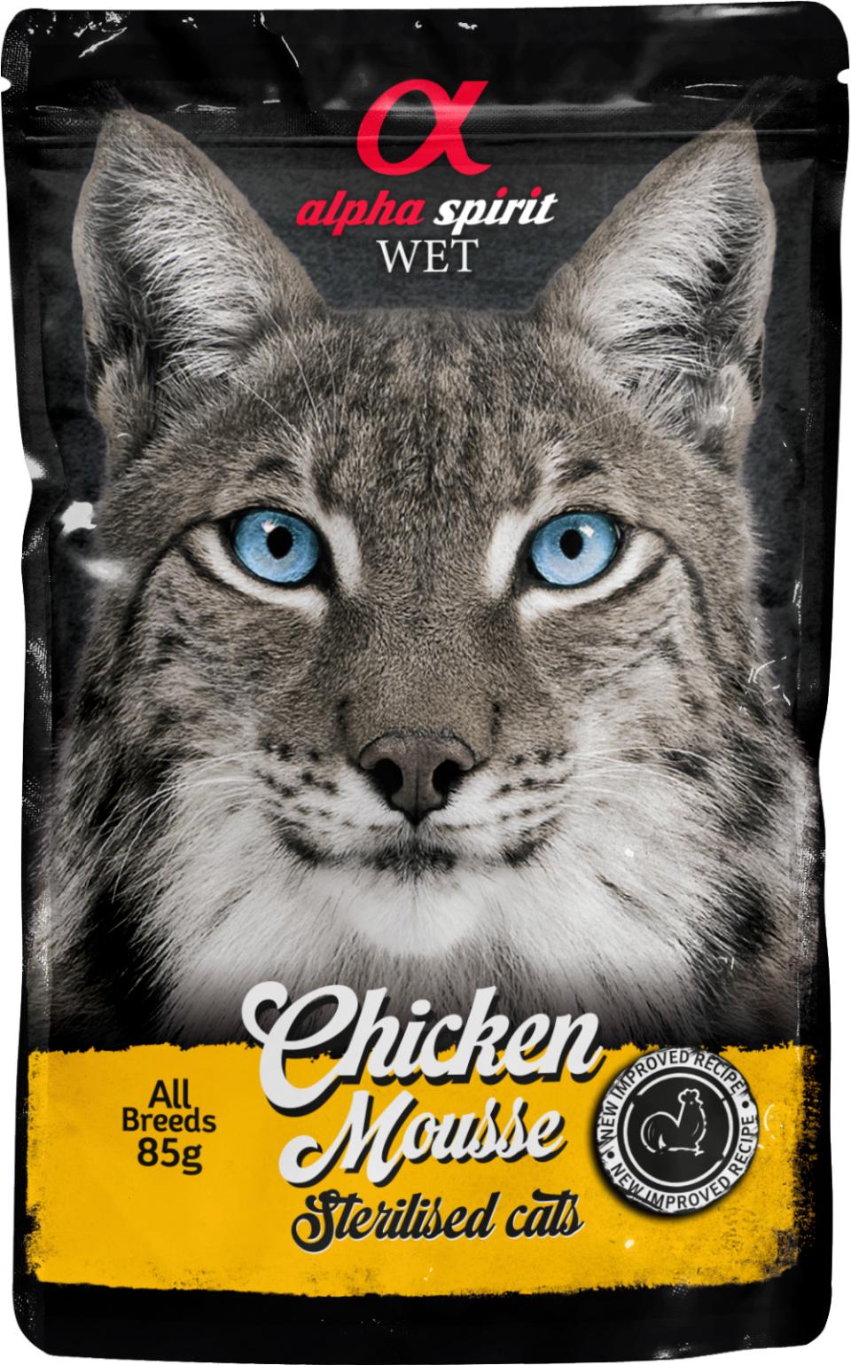Alpha Spirit CAT Pouch Mousse til steriliserede katte (kylling)