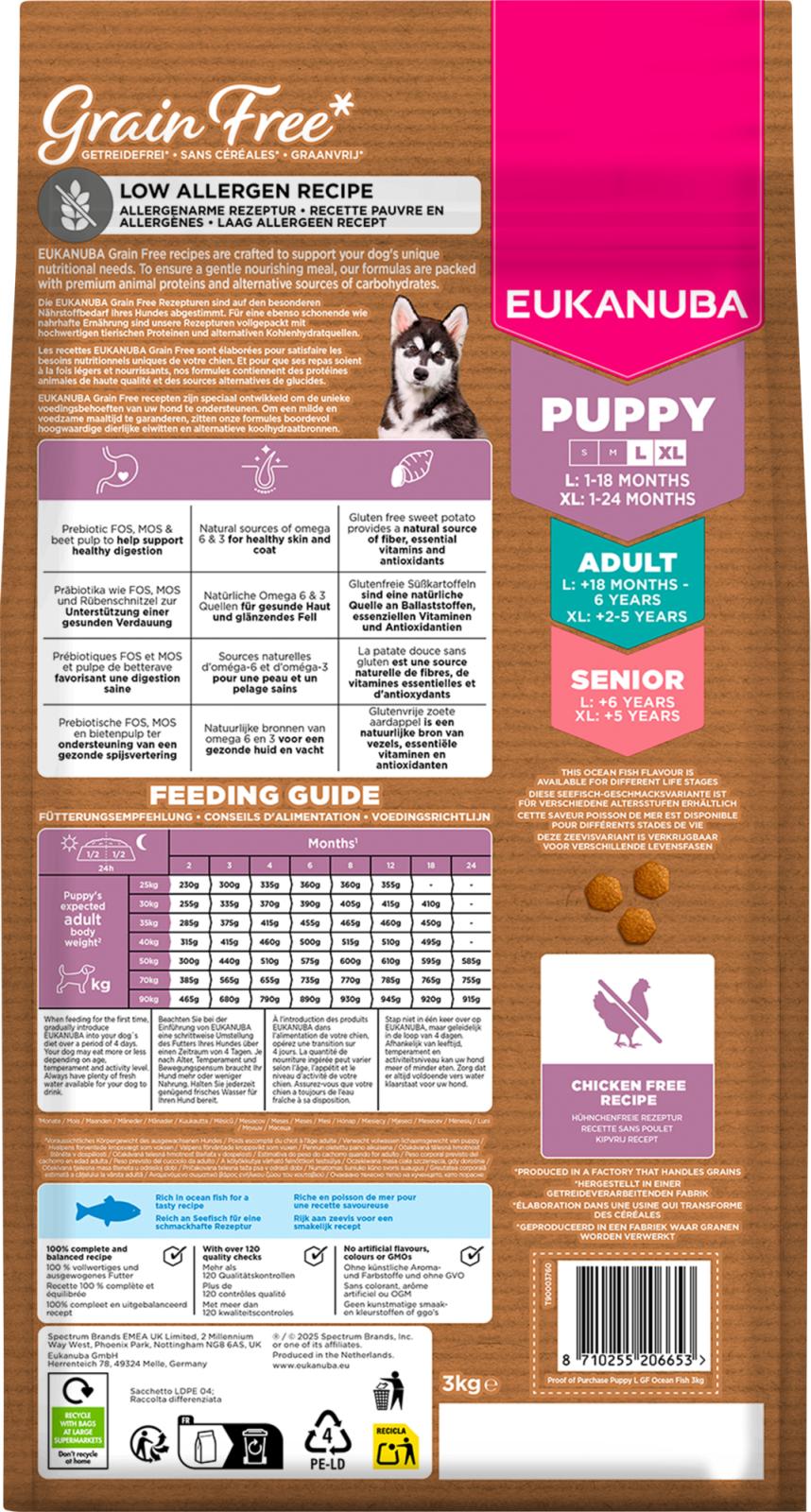 EUKANUBA Puppy & Junior Large Grainfree Havsfisk