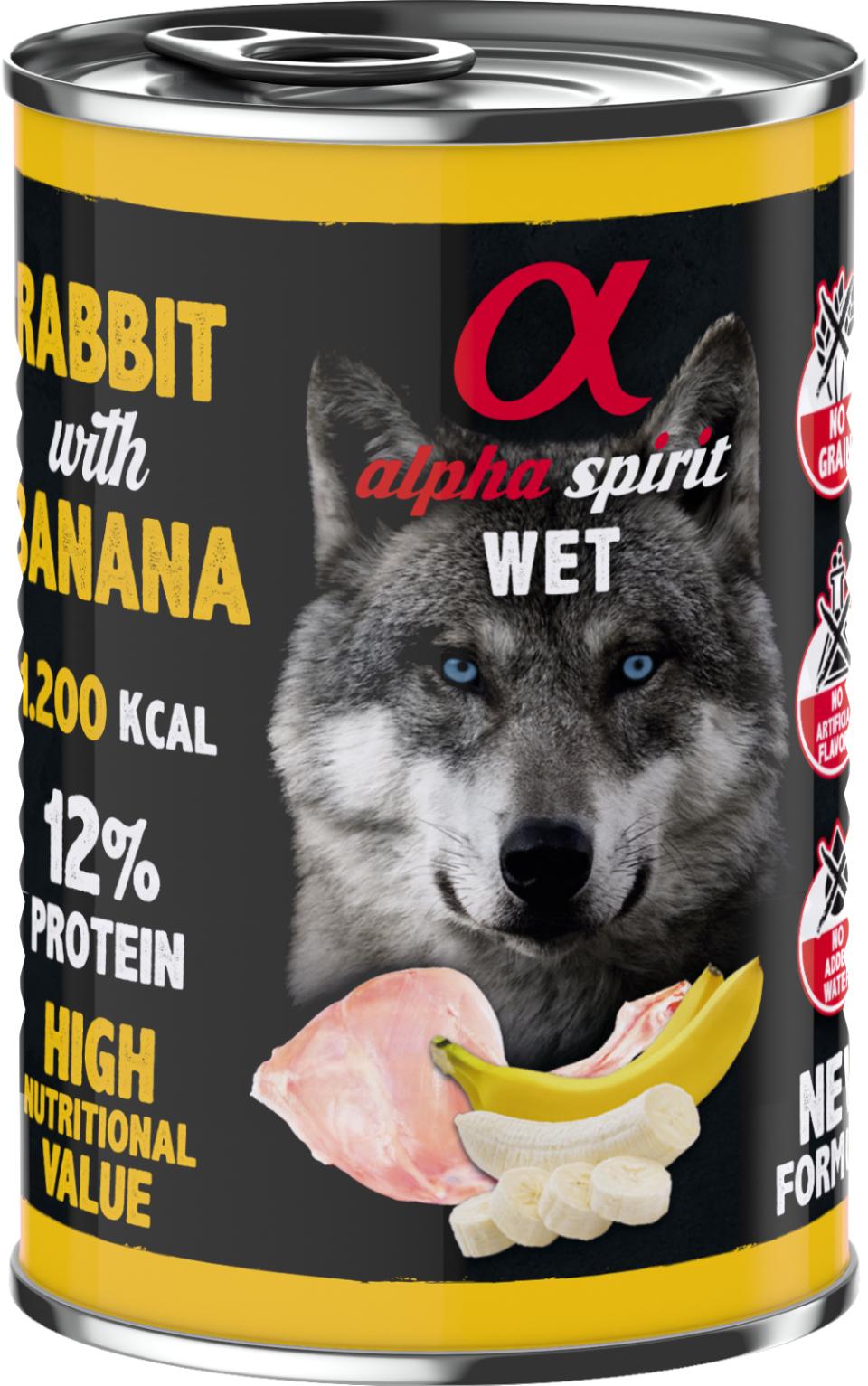 AlphaSpirit Rabbit with banana 400 g