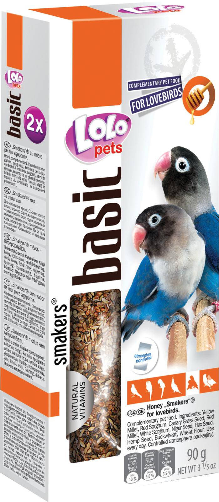 Smakers with honey, lovebirds