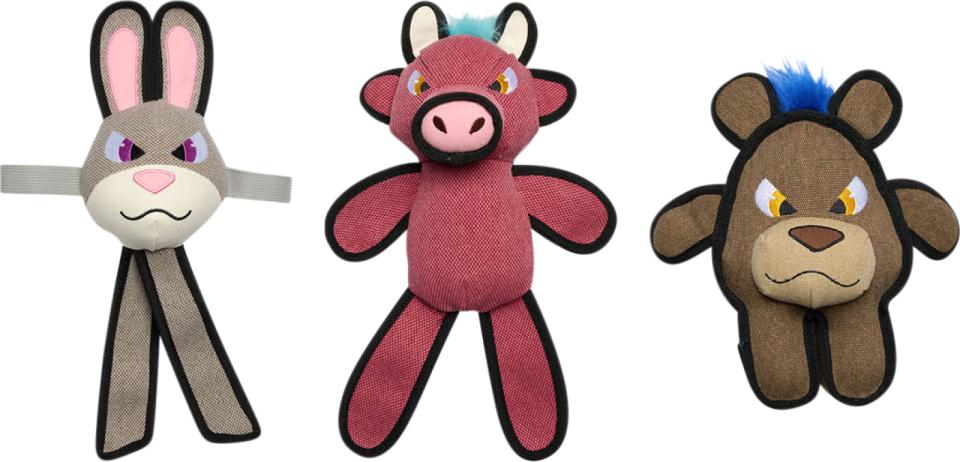 Companion dog plush toy in heavy canvas, assorted