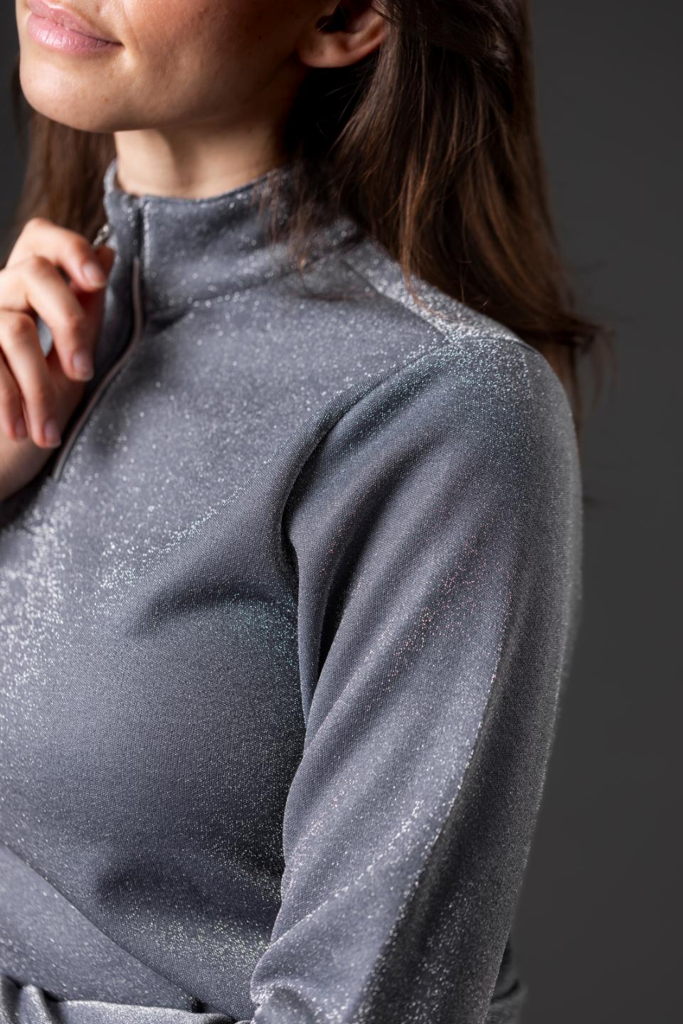 Equipage Shimmer Reithemd half-zip und lang Ärmeln