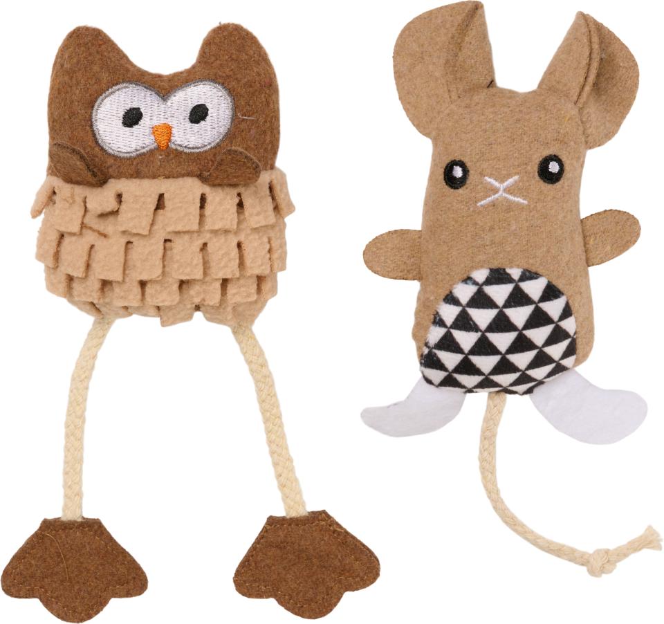 Companion Plyslegetøj med katteurtfyld, forskellige figurer