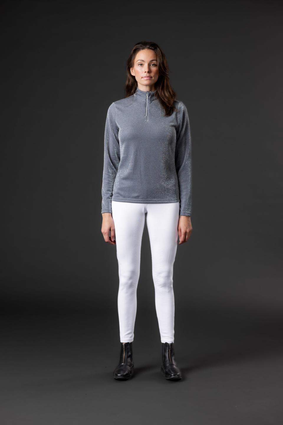 Equipage Shimmer Reithemd half-zip und lang Ärmeln