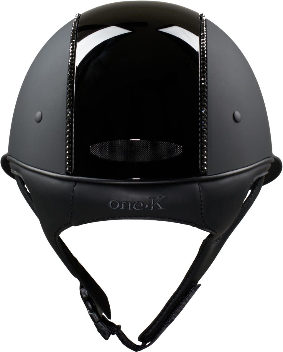 One K MIPS Avancé Lux ridhjälm - blank ovansida, svart swarovski pipe