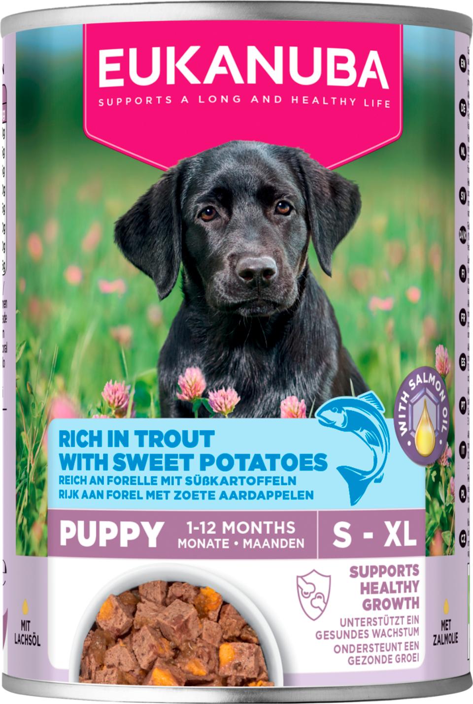 Eukanuba Puppy hundevådfoder, ørred med sødkartoffel