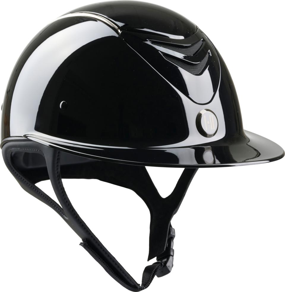 One K Avancé Reithelm - glänzendes Oberteil, Chrom pipe