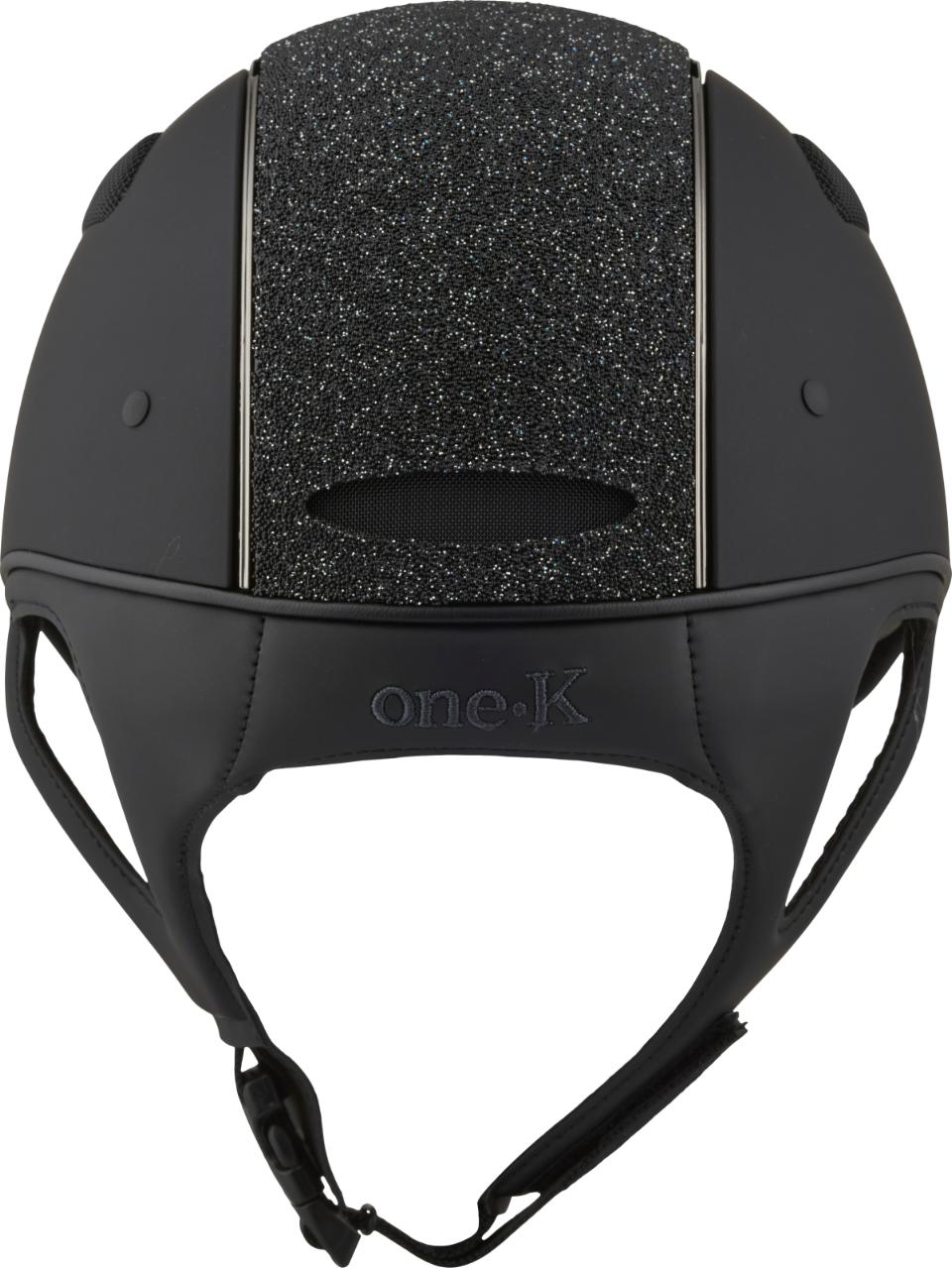 One K Defender Pro Reithelm - Glitter Top, Chrom Pipe
