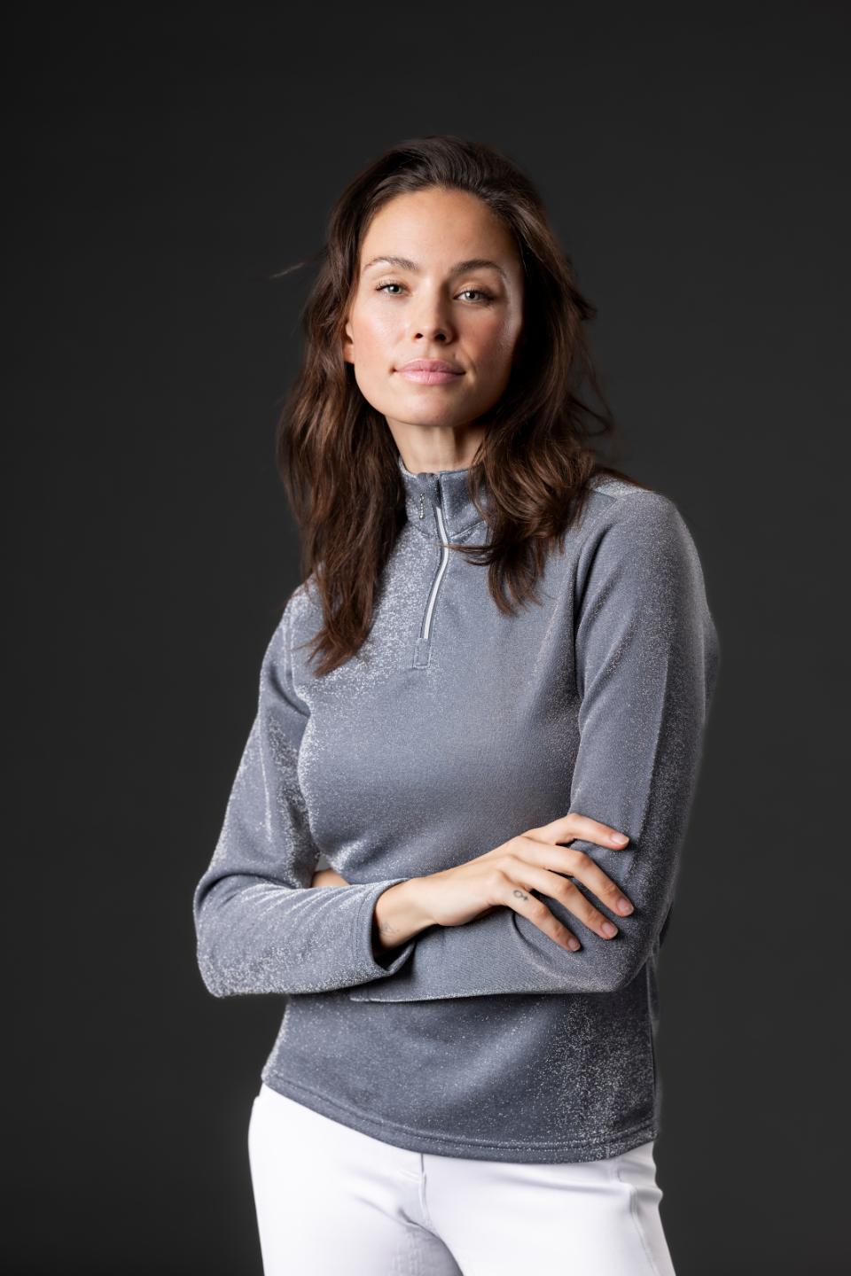 Equipage Shimmer Reithemd half-zip und lang Ärmeln