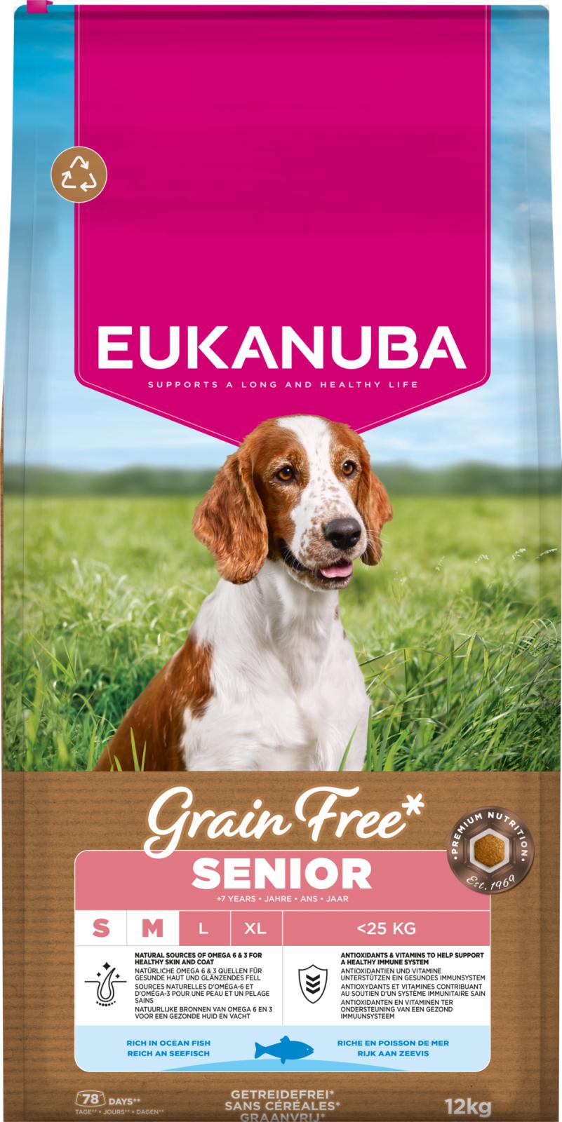 EUKANUBA Senior Small/Medium Grainfree havfisk