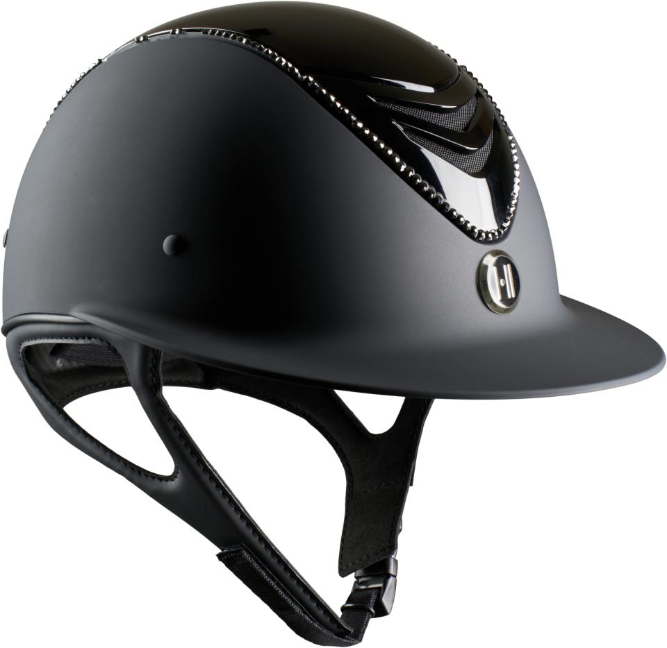 One K MIPS Avancé Lux ridhjälm - blank ovansida, svart swarovski pipe