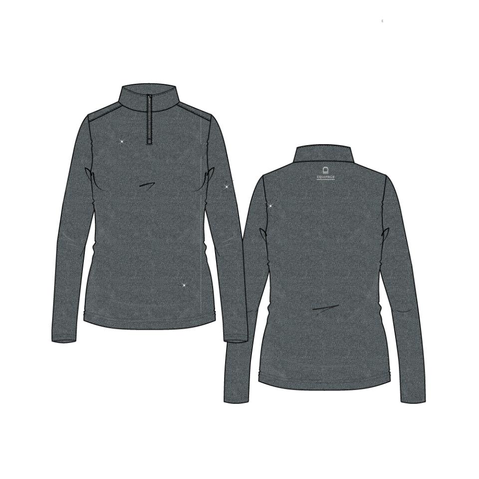 Equipage Shimmer Reithemd half-zip und lang Ärmeln